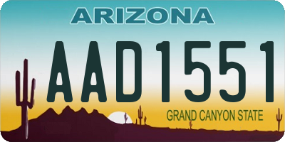 AZ license plate AAD1551