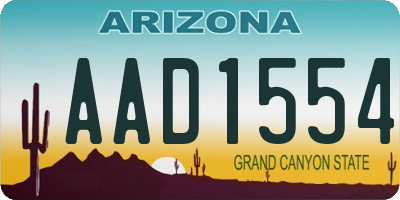 AZ license plate AAD1554