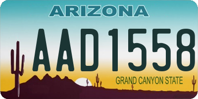 AZ license plate AAD1558