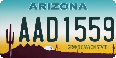 AZ license plate AAD1559