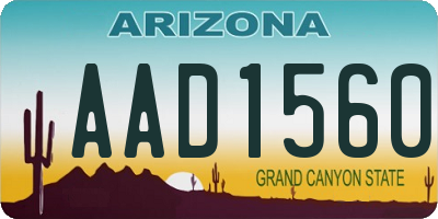 AZ license plate AAD1560