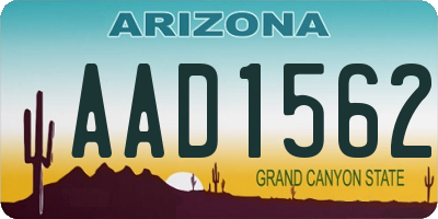 AZ license plate AAD1562