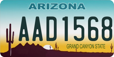 AZ license plate AAD1568