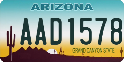 AZ license plate AAD1578