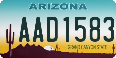 AZ license plate AAD1583