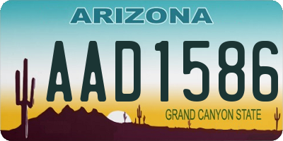 AZ license plate AAD1586