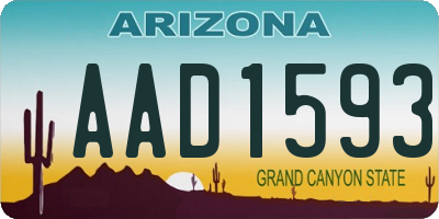 AZ license plate AAD1593