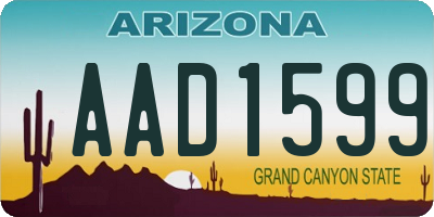 AZ license plate AAD1599