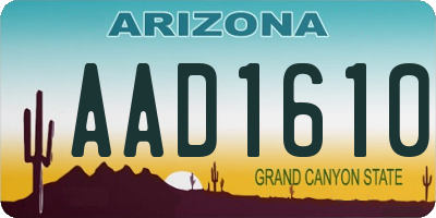 AZ license plate AAD1610