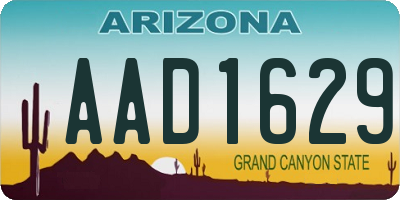 AZ license plate AAD1629