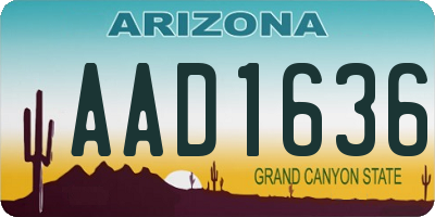 AZ license plate AAD1636