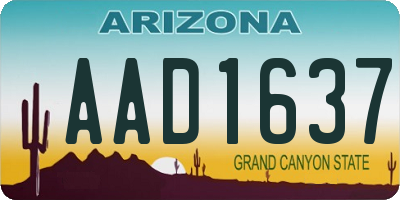AZ license plate AAD1637