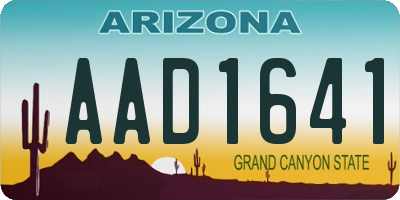 AZ license plate AAD1641