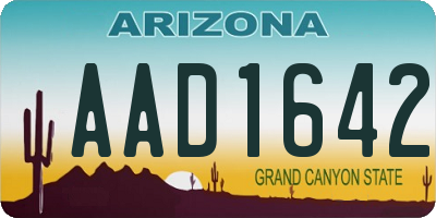 AZ license plate AAD1642