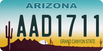 AZ license plate AAD1711