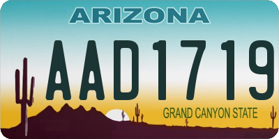 AZ license plate AAD1719