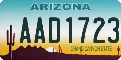 AZ license plate AAD1723