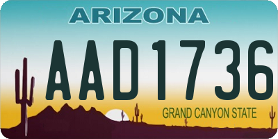 AZ license plate AAD1736