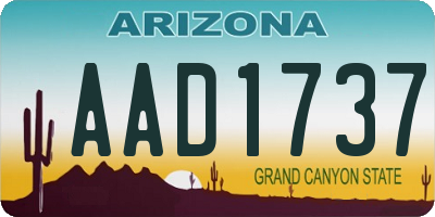 AZ license plate AAD1737