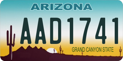 AZ license plate AAD1741