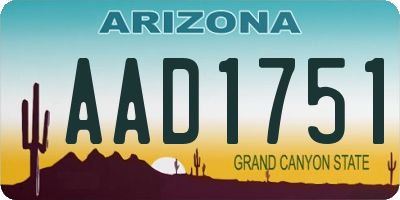 AZ license plate AAD1751