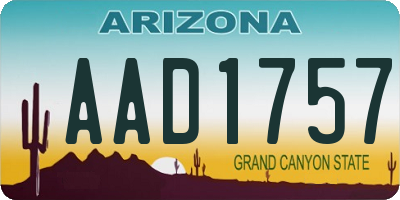 AZ license plate AAD1757