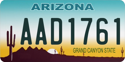 AZ license plate AAD1761