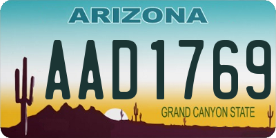 AZ license plate AAD1769