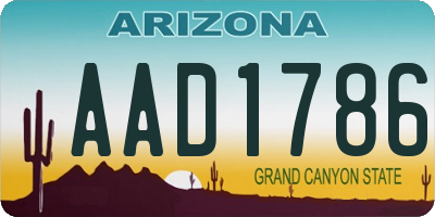 AZ license plate AAD1786