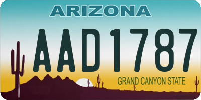 AZ license plate AAD1787
