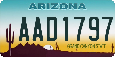 AZ license plate AAD1797