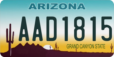 AZ license plate AAD1815