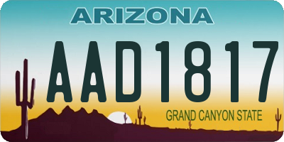 AZ license plate AAD1817