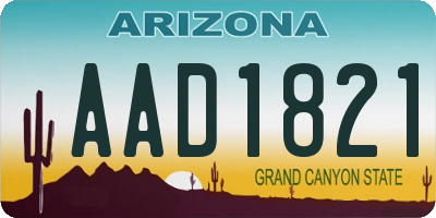 AZ license plate AAD1821