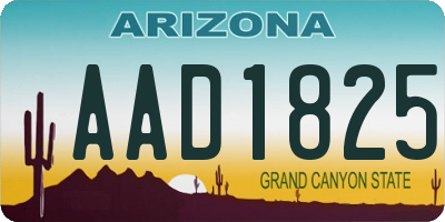 AZ license plate AAD1825