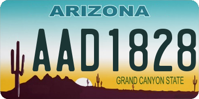 AZ license plate AAD1828