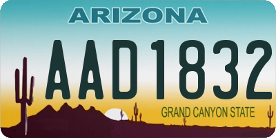 AZ license plate AAD1832