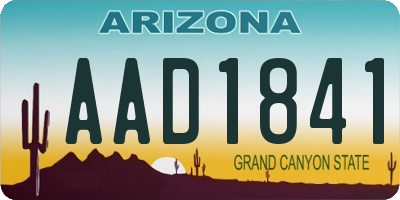 AZ license plate AAD1841