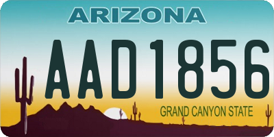 AZ license plate AAD1856