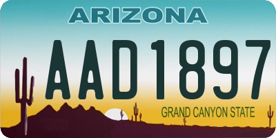 AZ license plate AAD1897