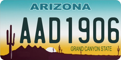 AZ license plate AAD1906