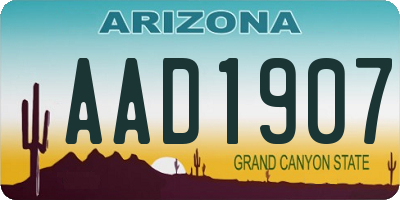 AZ license plate AAD1907