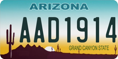 AZ license plate AAD1914
