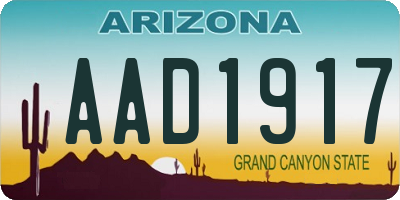 AZ license plate AAD1917
