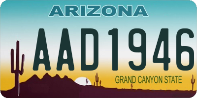 AZ license plate AAD1946