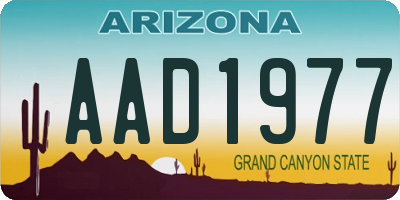 AZ license plate AAD1977