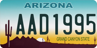 AZ license plate AAD1995