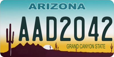 AZ license plate AAD2042