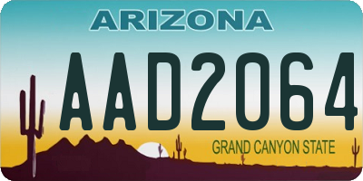 AZ license plate AAD2064