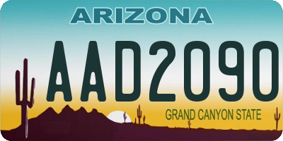 AZ license plate AAD2090